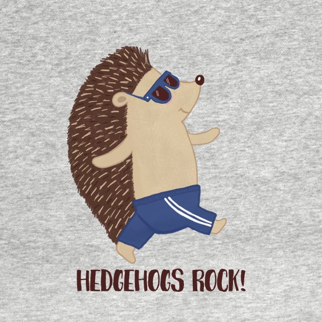 Hedgehogs Rock! Cute Funny Hedgehog by Dreamy Panda Designs